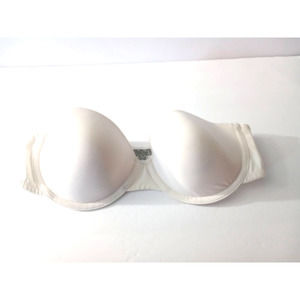 Sweet Nothings Strapless 86% Nylon White Size 36C Bra RN# 27701